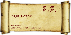 Puja Péter névjegykártya